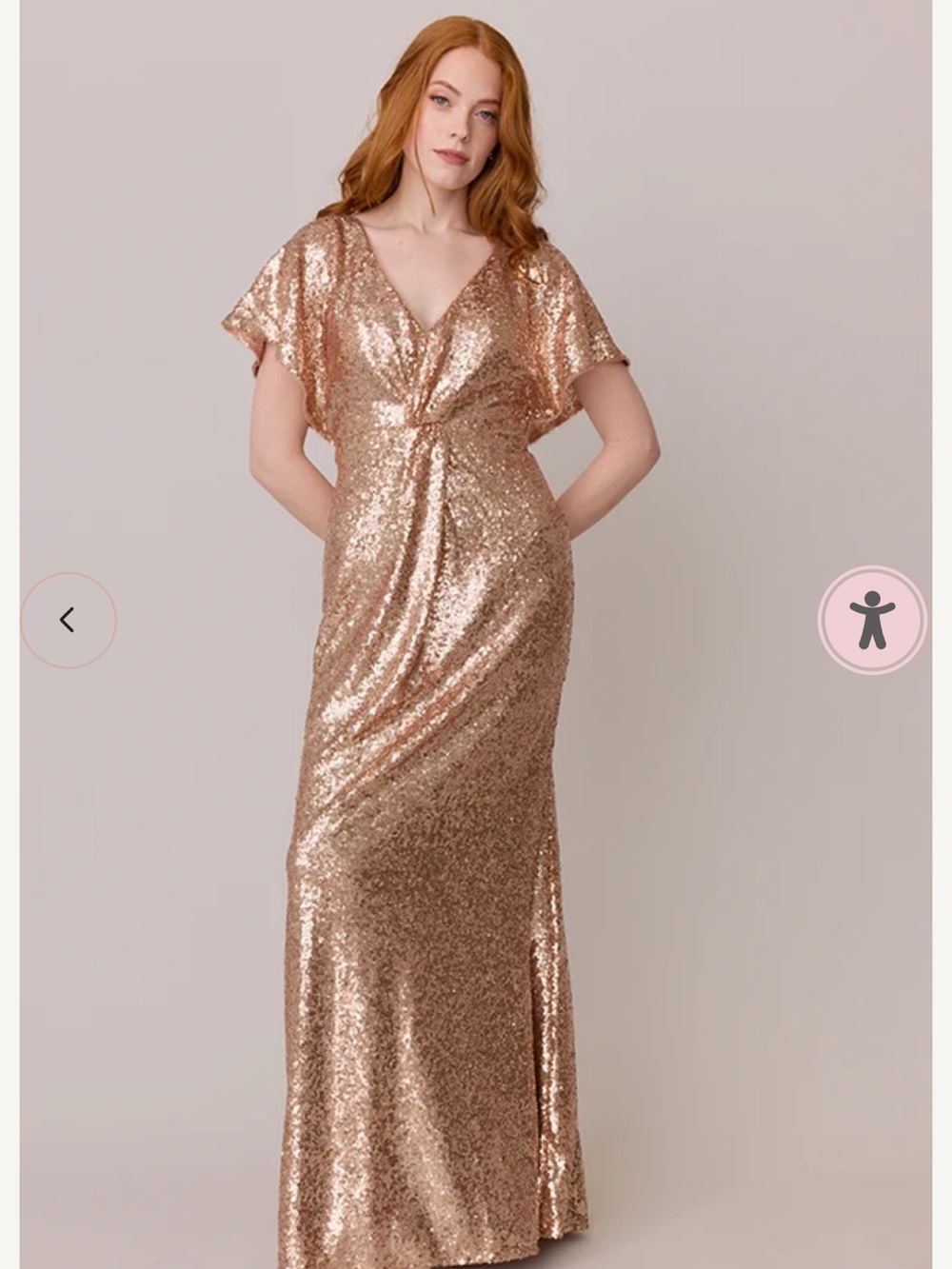 Revelry Gold Sequin Deep V Maxi Gown